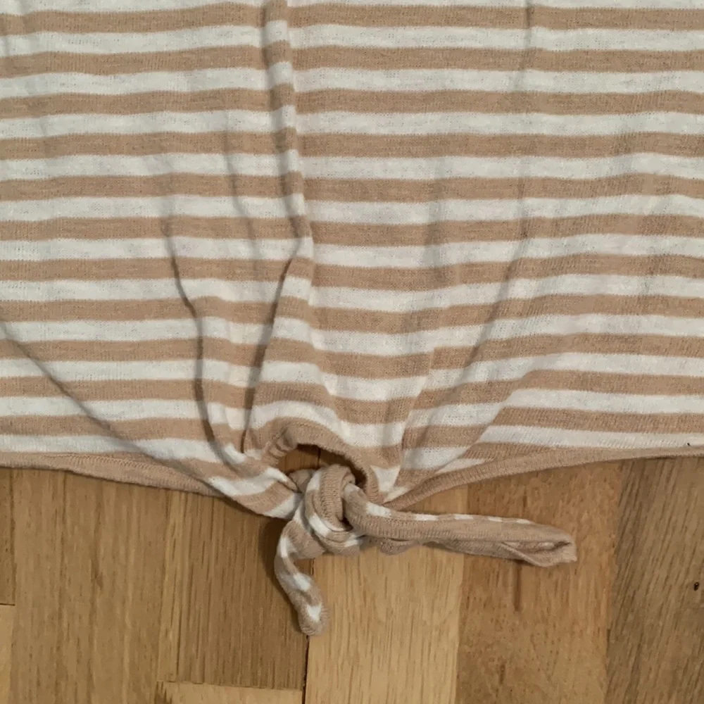 J. Crew 3/4 Bell Sleeve Cropped with Tie Striped Crewneck Sweater Top Women’s S